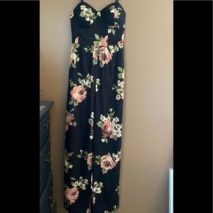 Floral black jumpsuit